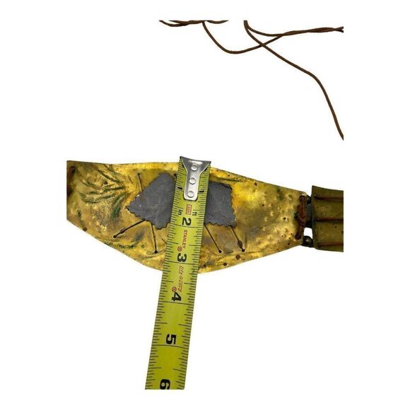 Statement Artisan  Hand Bade Brutalist Wide Panel Boho Metal Agate Belt Only - Picture 12 of 16